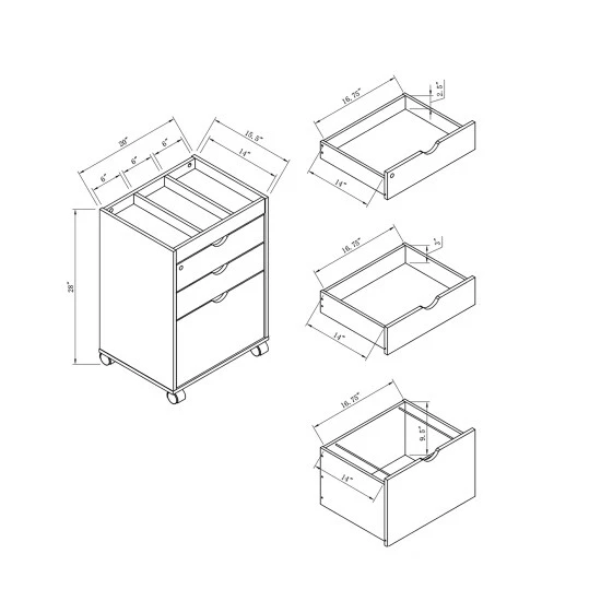 Wholesale 😍 Furniture Of America Jolene Lockable And Mobile File Cabinet Off-white ✔️ - Image 7