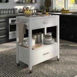 Buy π Furniture Of America Newsom Modern 2-drawer Serving Cart With Towel Bar Cappuccino π
