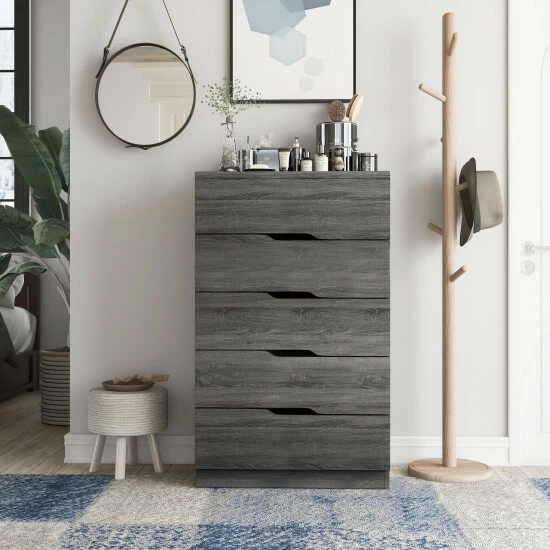 Buy 🤩 Furniture Of America Marlone Contemporary Flush Base 5-drawer Chest White Oak ✔️ - Image 6