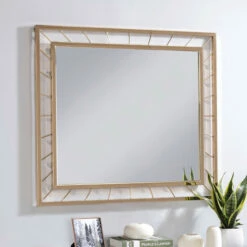 Brand new 🔔 Furniture Of America Anjah Contemporary Gold 5mm Wall Mirror 💯