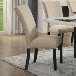 Flash Sale 🔥 Furniture Of America Cots Farmhouse Nailhead Side Chairs (Set Of 2) Black/beige ⭐