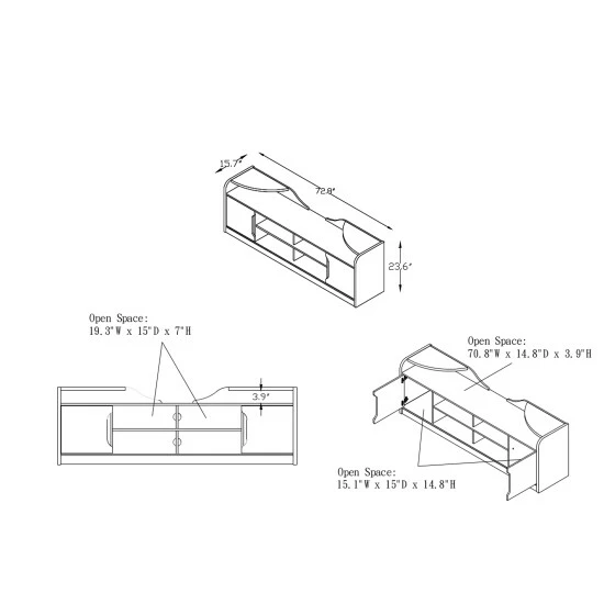 Discount 👍 Furniture Of America Fetz 72-inch Multi-functional Storage TV Console 😍 - Image 8