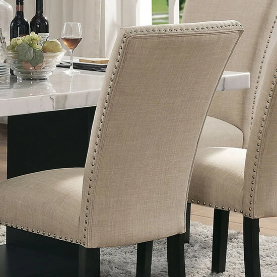 Flash Sale π₯ Furniture Of America Cots Farmhouse Nailhead Side Chairs (Set Of 2) Black/beige β - Image 8