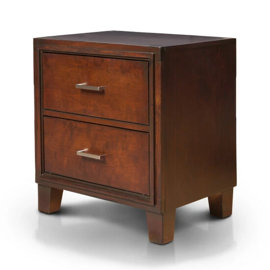 Deals 🎉 Furniture Of America Fove Contemporary Cherry Solid Wood Nightstand ✨ - Image 2