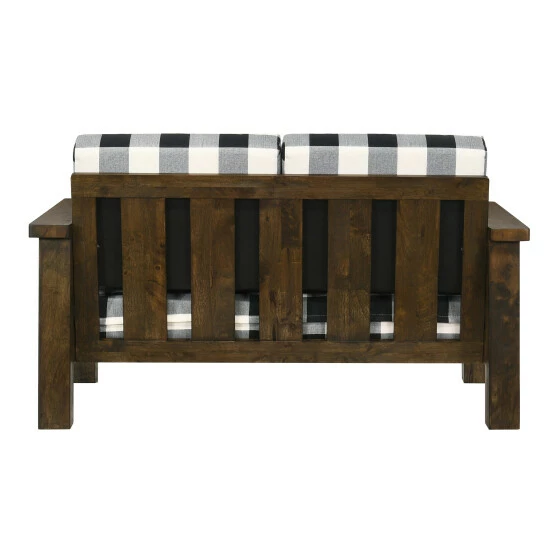 Buy 🛒 Furniture Of America Jimo Rustic Oak And Linen Fabric Loveseat 🔥 - Image 6