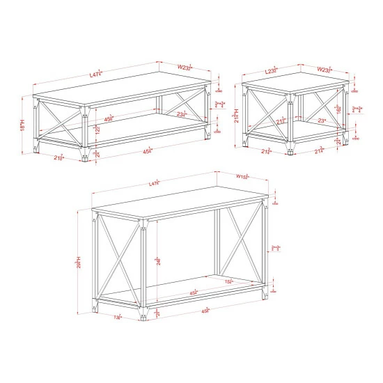 New 🎉 Furniture Of America Eltris Rustic 4-piece 47-inch Coffee Table Set 😀 - Image 5