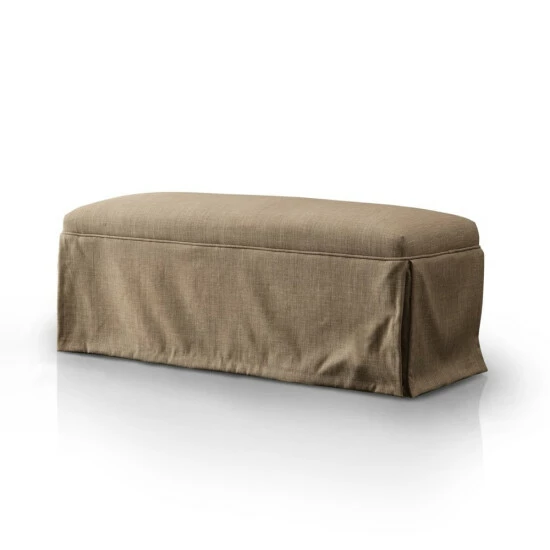 Flash Sale 😀 Furniture Of America Cols Farmhouse Linen Fabric Accent Bench Brown 🤩 - Image 4
