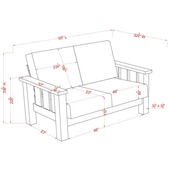 Buy 🛒 Furniture Of America Jimo Rustic Oak And Linen Fabric Loveseat 🔥 - Image 8