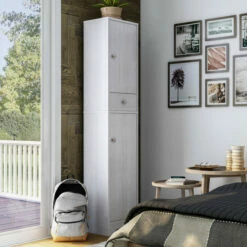 Cheap 😉 Furniture Of America Jessica Compact Farmhouse 1-drawer Armoire White Oak 😉