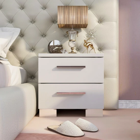 Brand new 👏 Furniture Of America Rema Contemporary White 2-drawer Nightstand ✔️ - Image 2