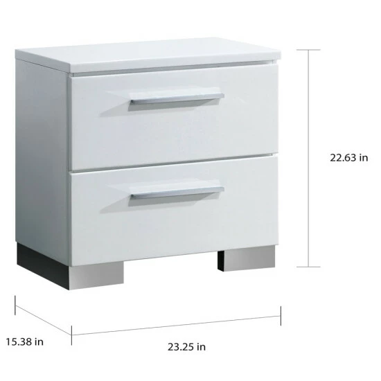 Brand new 👏 Furniture Of America Rema Contemporary White 2-drawer Nightstand ✔️ - Image 8