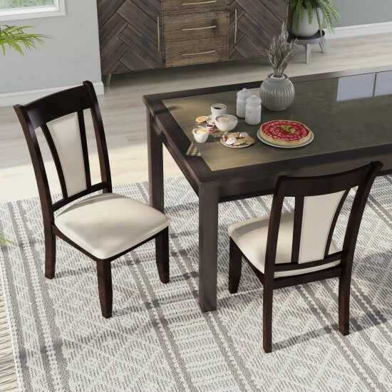 Buy π€© Furniture Of America Dark Cherry Padded Dining Chairs (Set Of 2) Espresso/dark Cherry π - Image 5