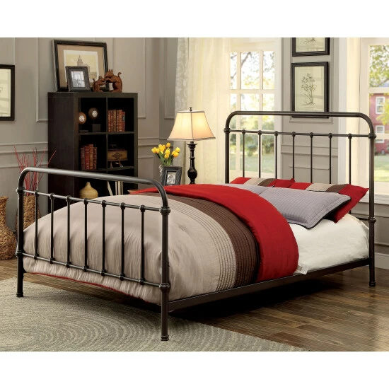 Brand new 😍 Furniture Of America Norielle Industrial Twin Metal Powder 🧥 Coated Bed Vintage White 🌟