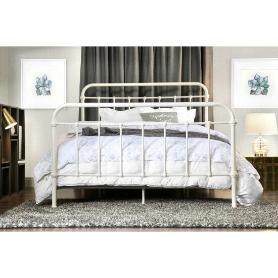 Brand new 😍 Furniture Of America Norielle Industrial Twin Metal Powder 🧥 Coated Bed Vintage White 🌟 - Image 3