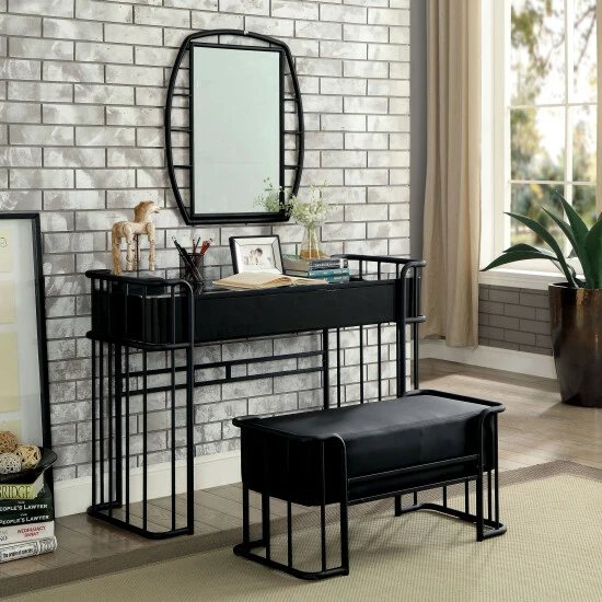 Brand new ๐ Furniture Of America Ryan Industrial Black Metal Framed Mirror ๐ - Image 2
