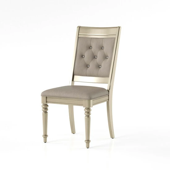 Cheapest ๐ Furniture Of America Olin Glam Gold Faux Leather Side Chairs (Set Of 2) โ๏ธ - Image 3