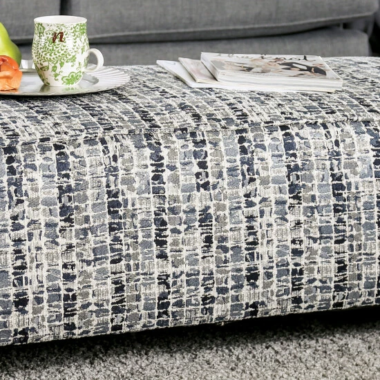 Outlet ๐ Furniture Of America Fame Farmhouse Grey Fabric Cocktail Ottoman โค๏ธ - Image 4