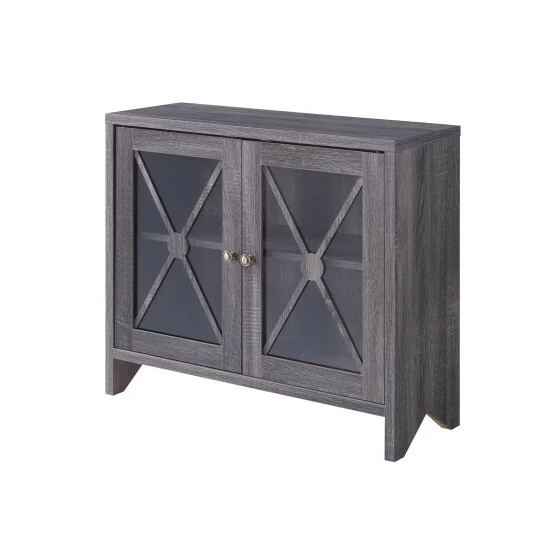 Discount 🧨 Furniture Of America Lyle Farmhouse 31-inch 2-shelf Accent Cabinet Distressed Gray 🧨 - Image 3