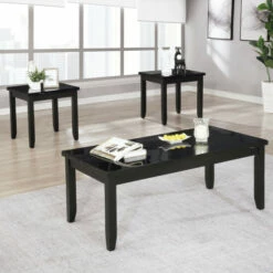 Best reviews of ⌛ Furniture Of America Pierce Short 3-piece 48-inch Coffee Table Set Black 👍