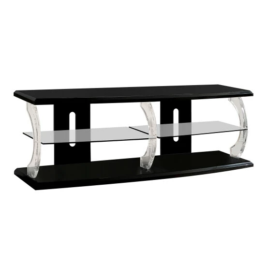 Top 10 🔔 Furniture Of America Lald Modern Glass 2-shelf TV Console With LED White 🤩 - Image 3