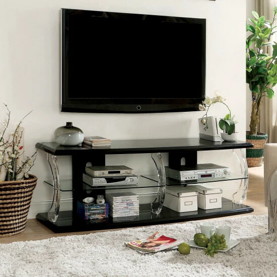 Top 10 🔔 Furniture Of America Lald Modern Glass 2-shelf TV Console With LED White 🤩 - Image 8