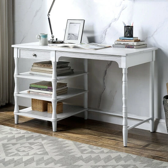 Best reviews of โ๏ธ Furniture Of America Boyston Modern White 48-inch 3-shelf Computer Desk ๐