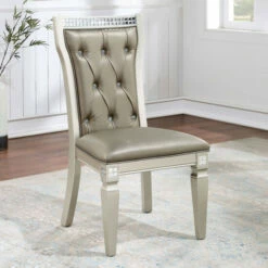 Best Pirce 🧨 Furniture Of America Medlee Modern Champagne Tufted Side Chair (Set Of 2) ❤️