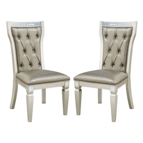 Best Pirce 🧨 Furniture Of America Medlee Modern Champagne Tufted Side Chair (Set Of 2) ❤️ - Image 2