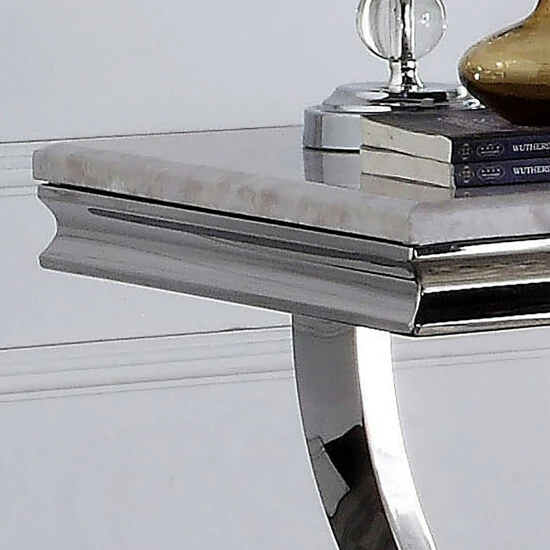 Coupon ๐ Furniture Of America Verdiccio Glam Chrome 23-in Faux Marble Side Table ๐ - Image 3