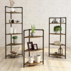 Hot Sale π Furniture Of America Nixie Urban Sand Black Open Back Corner Bookcase π