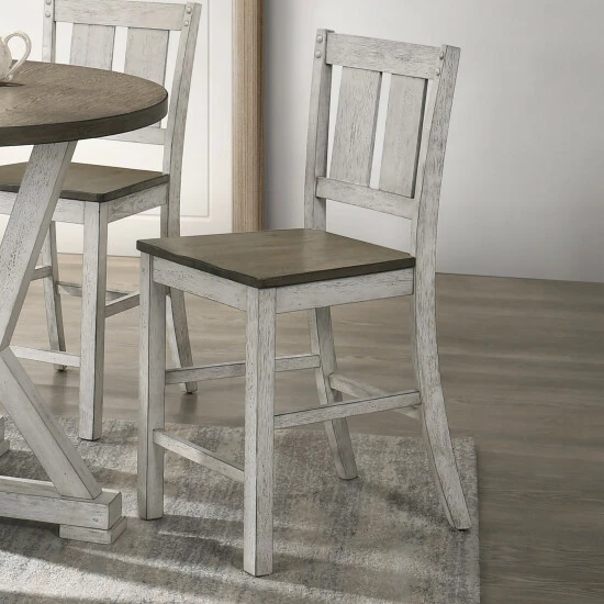 Best Pirce 🔔 Furniture Of America Theile Rustic Wood Counter Height Chairs, Set Of 2 Cremini Brown ⌛