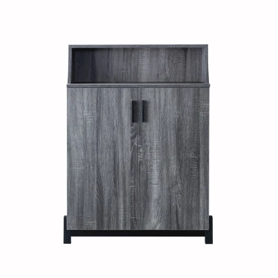 Brand new 😀 Furniture Of America Sost 5-shelf Contemporary 2-door 👟 Shoe Cabinet Distressed Grey 😉 - Image 5