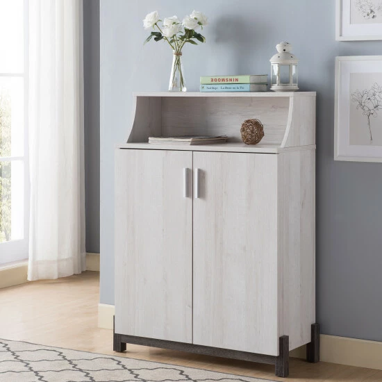 Brand new 😀 Furniture Of America Sost 5-shelf Contemporary 2-door 👟 Shoe Cabinet Distressed Grey 😉 - Image 7