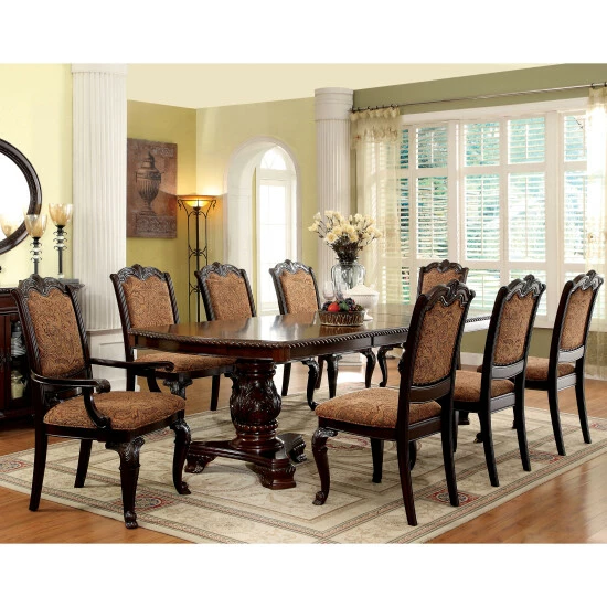 Hot Sale ๐ Furniture Of America Kova Traditional Cherry Fabric Arm Chairs (Set Of 2) ๐ - Image 2