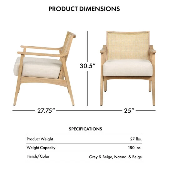 Top 10 ✨ Furniture Of America Vancia Contemporary Wood Accent Chair Gray Wash/beige 🎁 - Image 5