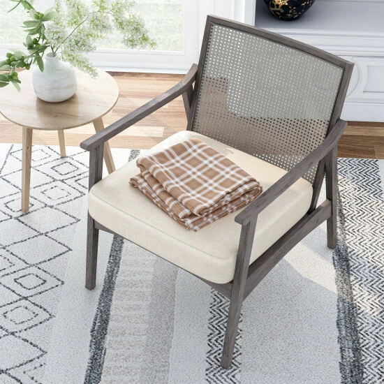 Top 10 ✨ Furniture Of America Vancia Contemporary Wood Accent Chair Gray Wash/beige 🎁 - Image 6