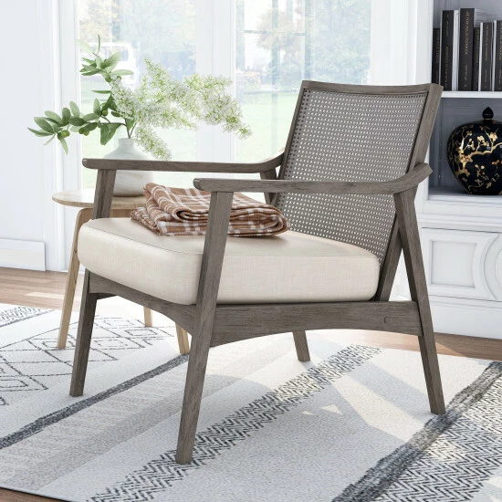 Top 10 ✨ Furniture Of America Vancia Contemporary Wood Accent Chair Gray Wash/beige 🎁 - Image 8