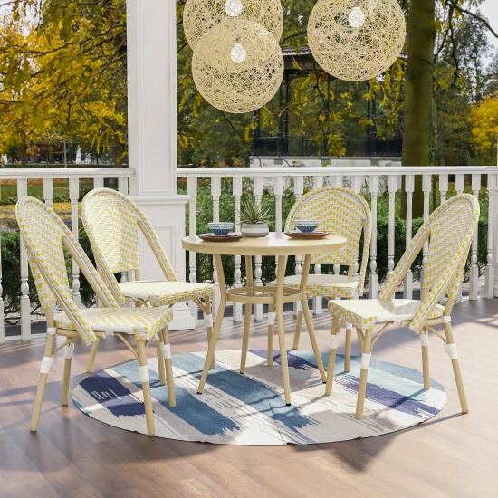 Flash Sale 🥰 Furniture Of America Ariel Natural Tone 32-inch 5-piece Bistro Set Yellow ⌛ - Image 4