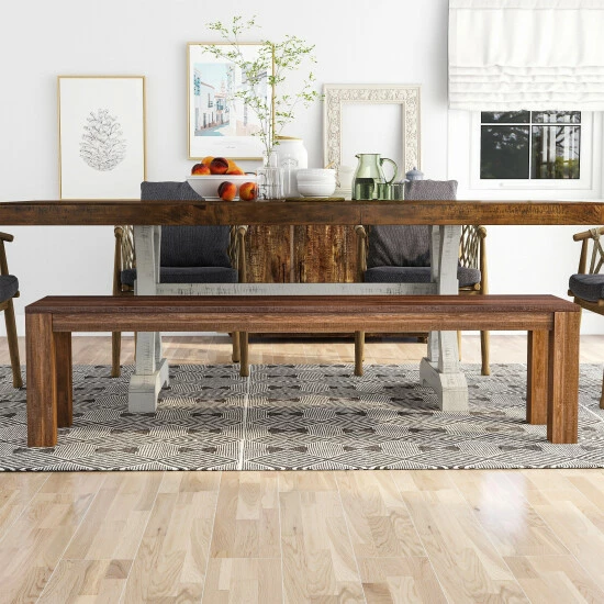 Best deal 👍 Furniture Of America Anaisha Rustic Solid Mango Wood Dining Bench 👍 - Image 2