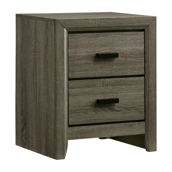 Brand new ๐ Furniture Of America Vilk Rustic Grey Solid Wood 2-drawer Nightstand ๐งจ - Image 3