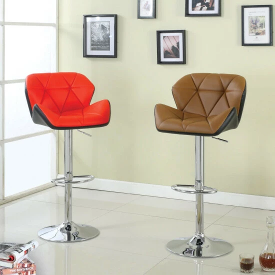Hot Sale 👏 Furniture Of America Dimone Modern Adjustable Swivel Barstool Camel ⌛