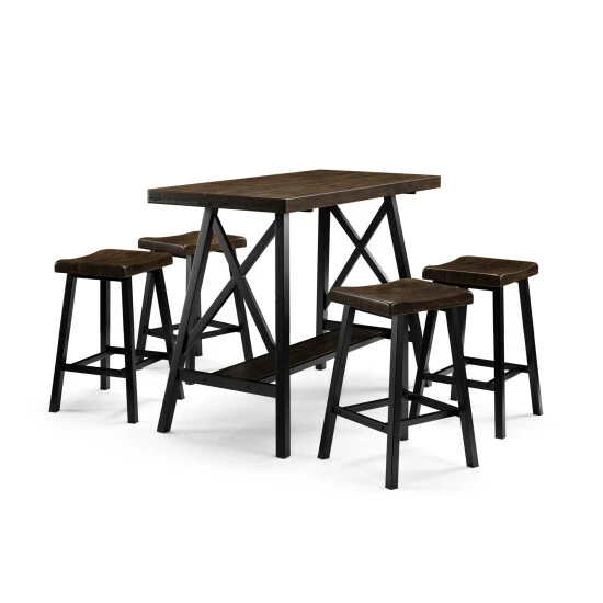 New ✔️ Furniture Of America Datz Industrial Black Metal 5-piece Counter Set 👏 - Image 3