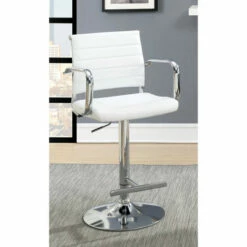 Cheapest 👏 Furniture Of America Fito Contemporary Faux Leather Padded Barstool White/chrome ⭐