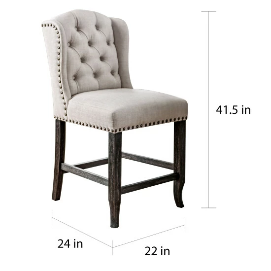 Cheap β¨ Furniture Of America Tays Linen Tufted Counter Height Stool (Set Of 2) Dark Grey π₯° - Image 6