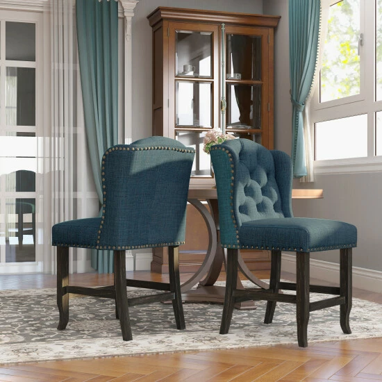 Cheap β¨ Furniture Of America Tays Linen Tufted Counter Height Stool (Set Of 2) Dark Grey π₯° - Image 8