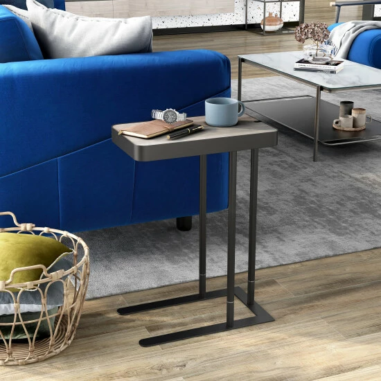 Budget ⌛ Furniture Of America Schofield Urban C-Shape Slide-open Top Side Table Rustic Oak 🎁 - Image 2