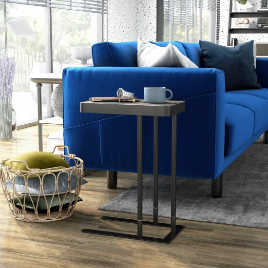 Budget ⌛ Furniture Of America Schofield Urban C-Shape Slide-open Top Side Table Rustic Oak 🎁 - Image 8