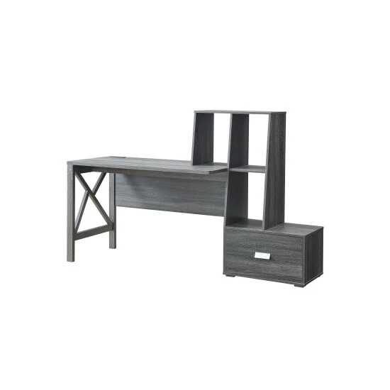 Top 10 ✔️ Furniture Of America Jessica Modern 70-inch Computer Desk Distressed Grey 😍 - Image 4