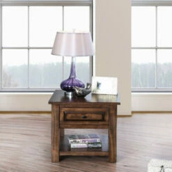 Best Pirce 👍 Furniture Of America Agri Walnut 24-inch Solid Wood 1-shelf Side Table 🔔