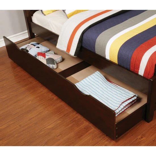 Discount ๐ฅฐ Furniture Of America Wese Transitional Brown Cherry Wood Trundle ๐